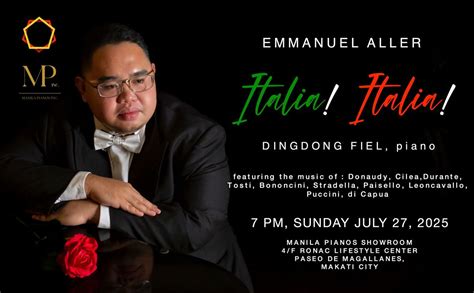 ITALIA ! ITALIA ! - Emmanuel Aller, tenor & Dingdong Fiel, piano ...