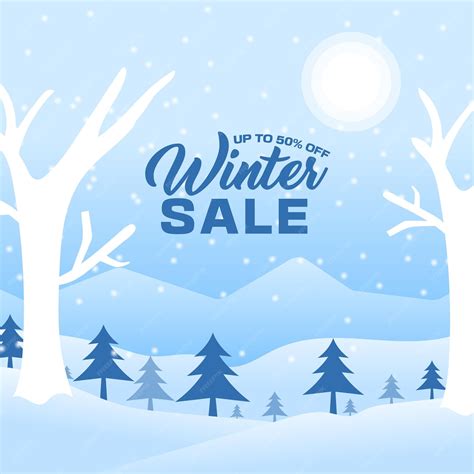 Premium Vector | Winter sale social media post design template