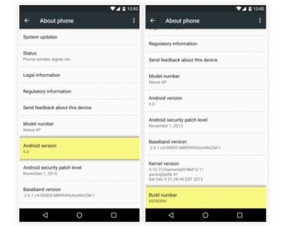 Image result for Phone Build Number