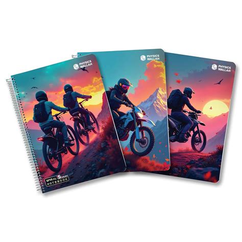 PW Physics Wallah 5-Subject Spiral Notebook Single | 250 Pages ruled ...