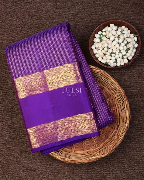 Buy Purple Kanjivaram Silk Saree T734394