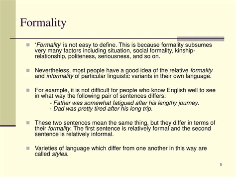 Define Formality