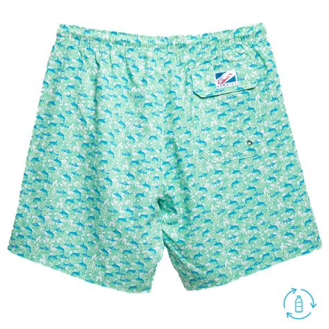 Green Marlin Long Swim Trunks - Bermies