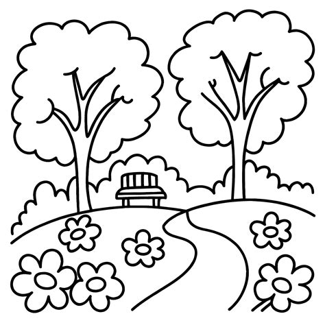 Park Drawing for Kids