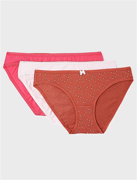 Buy 3pk Cotton Rich Bikini Bottoms at Marks & Spencer