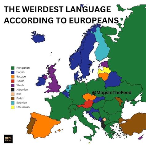 The weirdest language according to Europeans.... - Maps on the Web