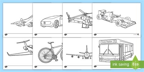 Modern Transport Colouring Sheets (teacher made)