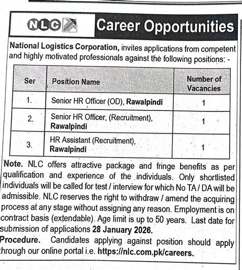 Latest Government Jobs in Pakistan: NLC Jobs 2026 as Current Government ...