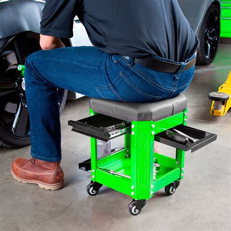 Workshop Creeper Seat with 2 Drawers (Green) - OEMTOOLS™ - Touch of Modern