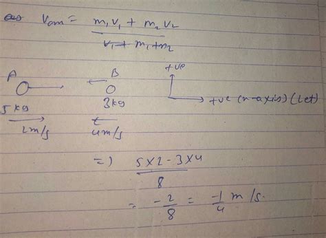 Two bodies of masses 5 kg and 3 kg are moving towards each other with 2 ...