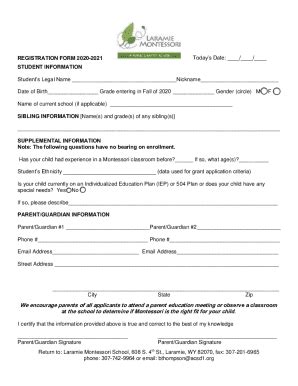 Fillable Online We encourage parents of all applicants to attend a ...