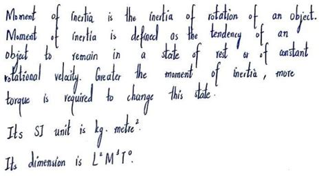 Define Moment of Inertia giving its S.I. unit. - Brainly.in