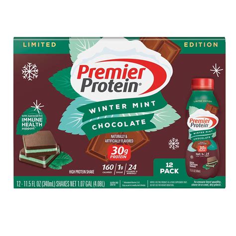 Premier Protein 30g Protein Shake 12 pk - Winter Mint Chocolate - Shop ...