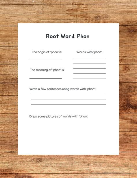 Phon--2 Pg Greek Root Anchor Chart and Worksheet, Prefix, Suffix ...