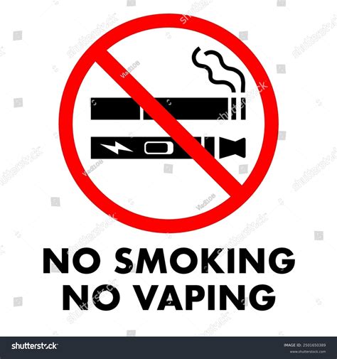 No Smoking No Vaping Prohibition Sign Stock Vector (Royalty Free ...