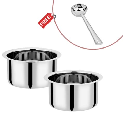 Vinod Stainless Steel Induction Friendly Flat Bottom Tope Without Lid