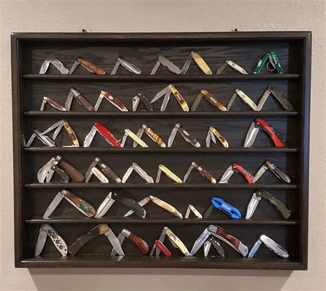 Large Pocket Knife/folding Knife Display Case in TRUE BLACK | Etsy