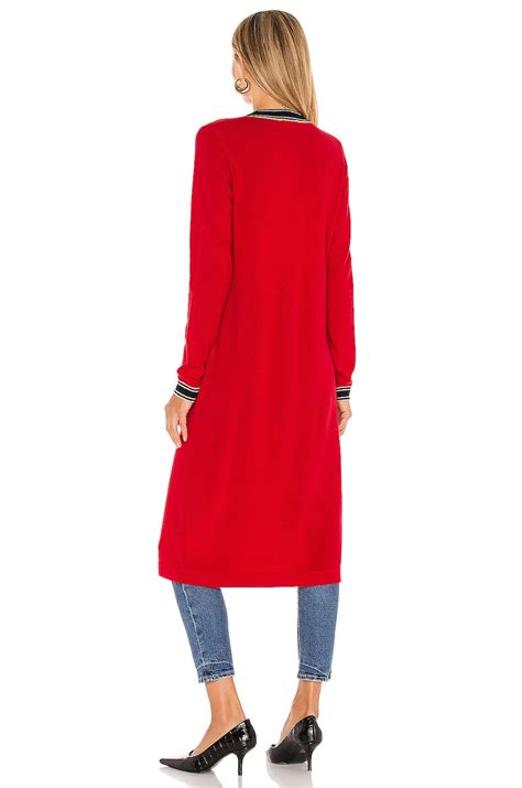 L'AGENCE Tinsley Long Cardigan in Fiery Red | REVOLVE