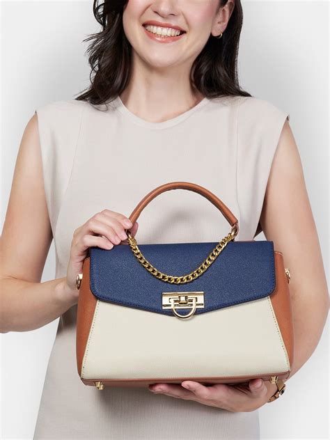 Lavie Luxe Pine Navy Small Women's Flap Satchel Handbag – Lavie World