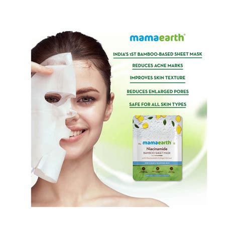 Buy MAMAEARTH NIACINAMIDE BAMBOO SHEET MASK NIACINAMIDE & GINGER ...