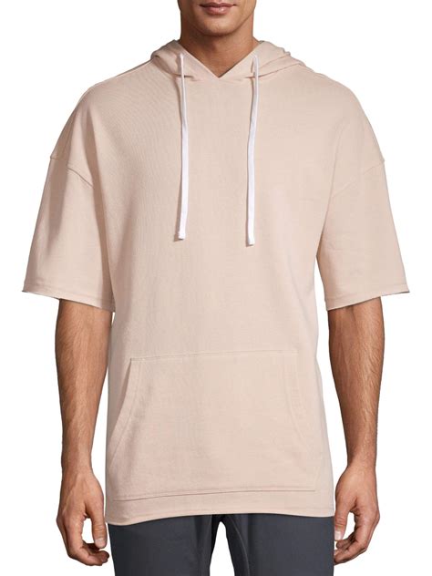 No Boundaries Men's and Big Men's Solid Short Sleeve Hoodie, Size L ...
