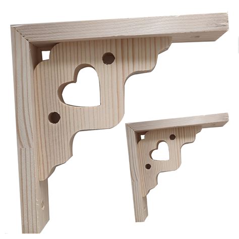 2 Pcs Solid Wood Floating Shelf Brackets Triangle Wall Mounted ...