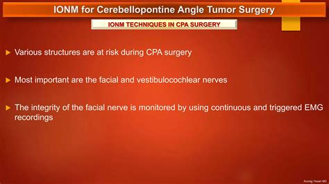 IONM for Cerebellopontine Angle Tumor Surgery | PPTX