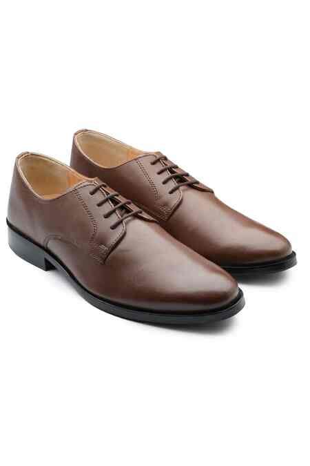 Buy Brown Handcrafted Lace Up Derby Shoes For Men by Rapawalk Online at ...