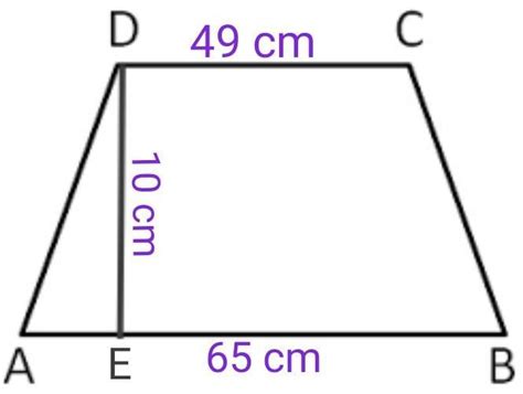 The parallel sides of a Trapezium are 65 cm and 49 cm and each of the ...