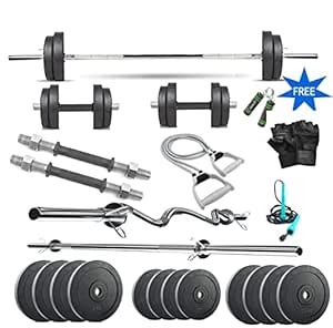 Buy GYM INSANE Home Gym Workout Combo Set 20-50 KG Rubber Weightlifting ...