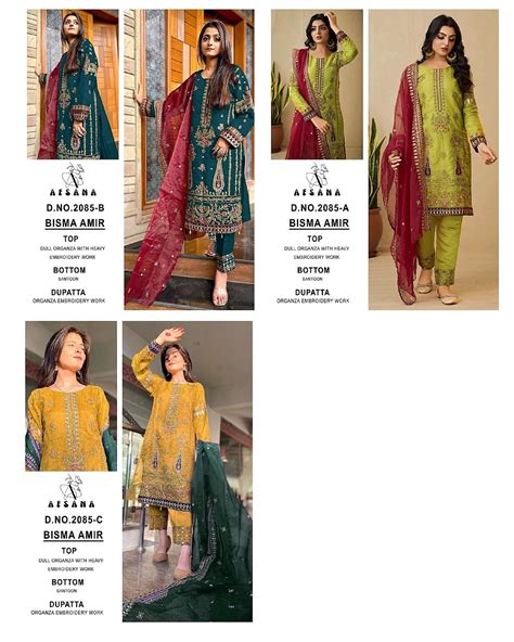 2085-Bisma Amir Afsana Organza Pakistani Readymade Suits – Kavya Style Plus