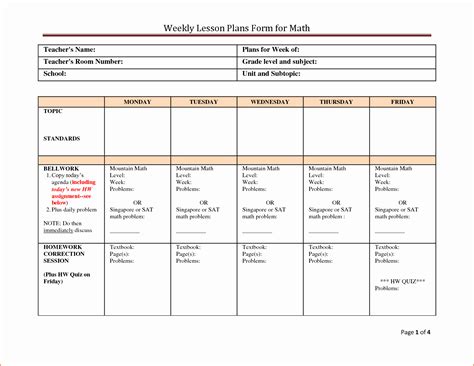 Image result for Weekly Lesson Plan Book Template