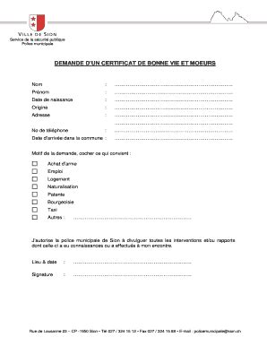 Remplissable En Ligne sion Service de la scurit publique Police ...