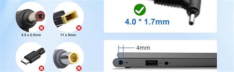 WeFly 65w 20V 3.25A 4.0mm x 1.7mm Laptop Adapter Charger for Lenovo ...