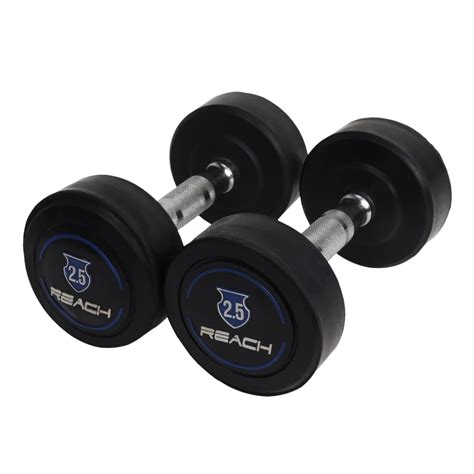 Reach Round Rubber Dumbbells 2.5 Kg Set of 2 for Men & Women | Gym ...