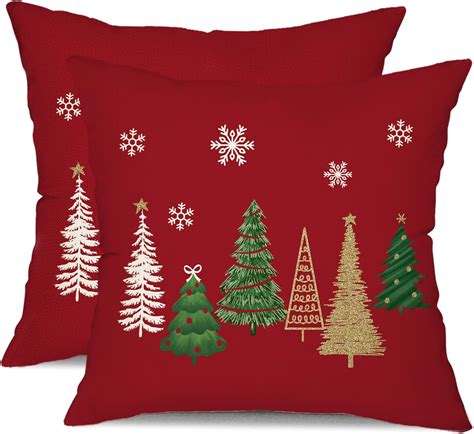 Amazon.com: DFXSZ Christmas Pillow Covers 18x18 Inch Set of 2 Christmas ...