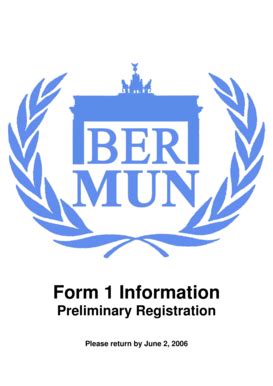 Fillable Online BERLIN MODEL UNITED NATIONS Form 1 Information ...
