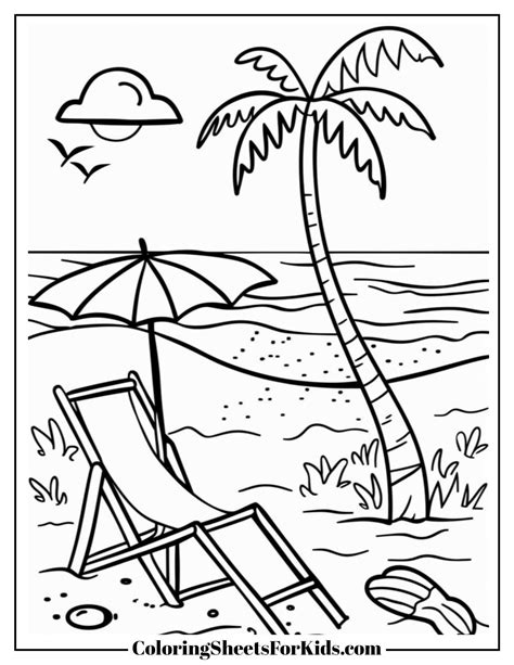 Easy Coloring Pages Beach