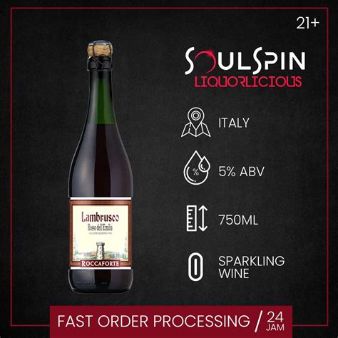 Jual Roccaforte Lambrusco Rosso dell'Emilia Sparkling Sweet Red Wine ...