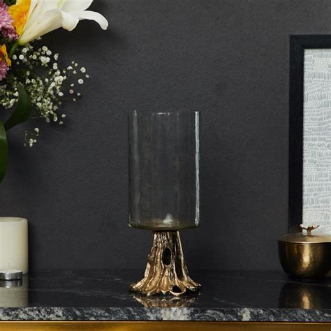 Buy Eternity Glass and Aluminium Hurricane Candle Holder from Home ...