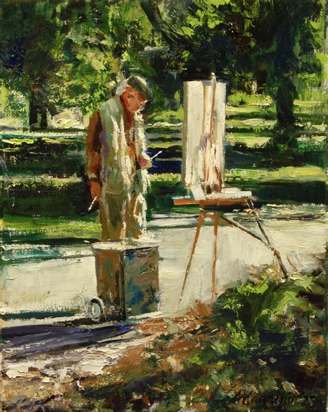 Onelio Marrero - Plein Air Painter on the Common, Oil Painting For Sale ...