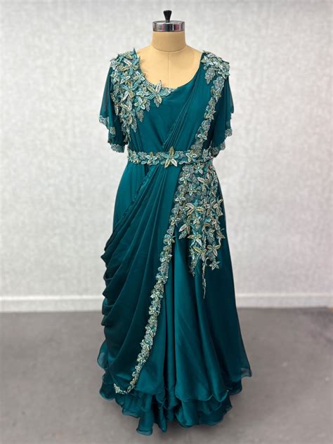 Designer Evening Dresses for Women Online | Designer 3D Floral Gown