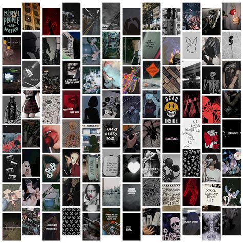 Thepaper9store Dark Grunge Collage kit Aesthetic Room Decor Self ...