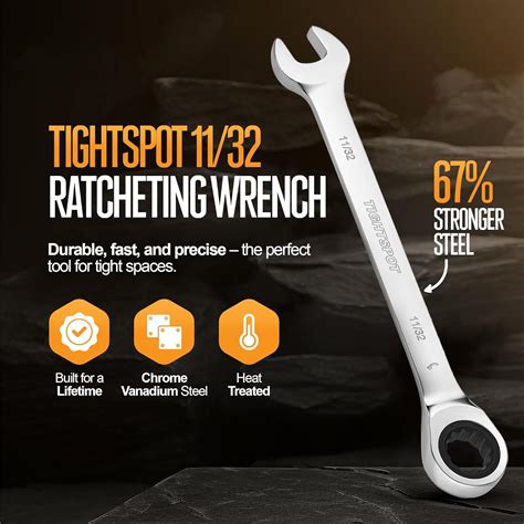 GHRTGR-11/32 Inch Ratchet Wrench with Precision Movement and Hardened ...