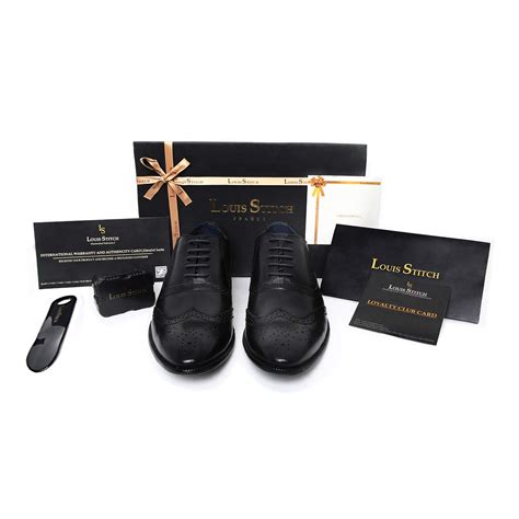 Buy LOUIS STITCH Men's Demesure Unerobe Italian Obsidian Black Genuine ...