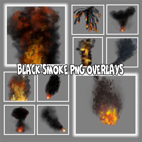 Buy Black Smoke Photoshop Overlays, PNG Transparent Background Smoke ...