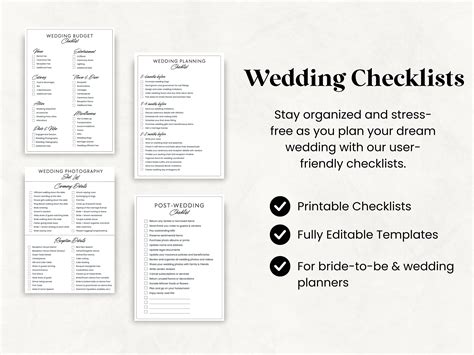 22 Page Wedding Checklists, Printable Wedding Planning Checklist ...