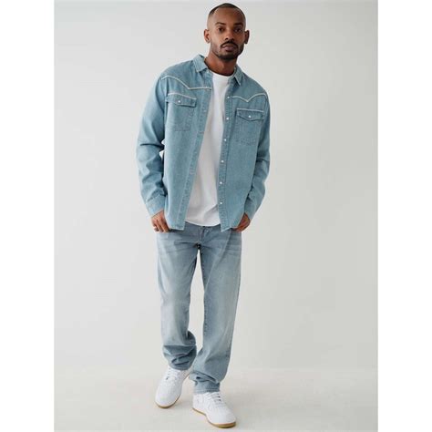 True Religion | Flatlk Wst D Sh Sn99 | Plain Shirt - Long Sleeve ...