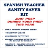 SPANISH SUBSTITUTE LESSONS, MENTAL HEALTH BREAK, VIRTUAL SNOW DAY