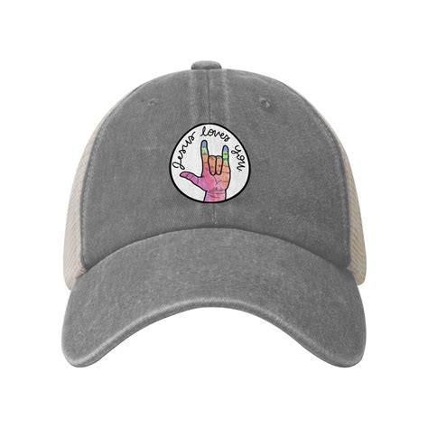 Jesus Loves You Sign Language Hand Unisex Cowboy Mesh Baseball Cap ...